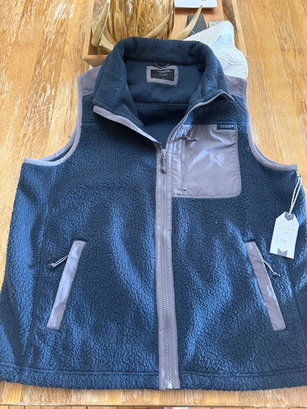 Coast Men’s Navy Sherpa Fleece Vest